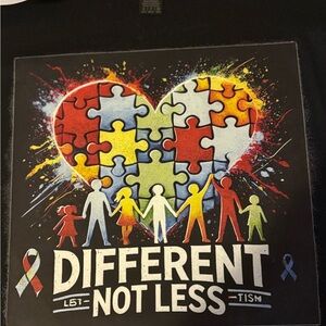 Black Puzzle Heart Kids Tee